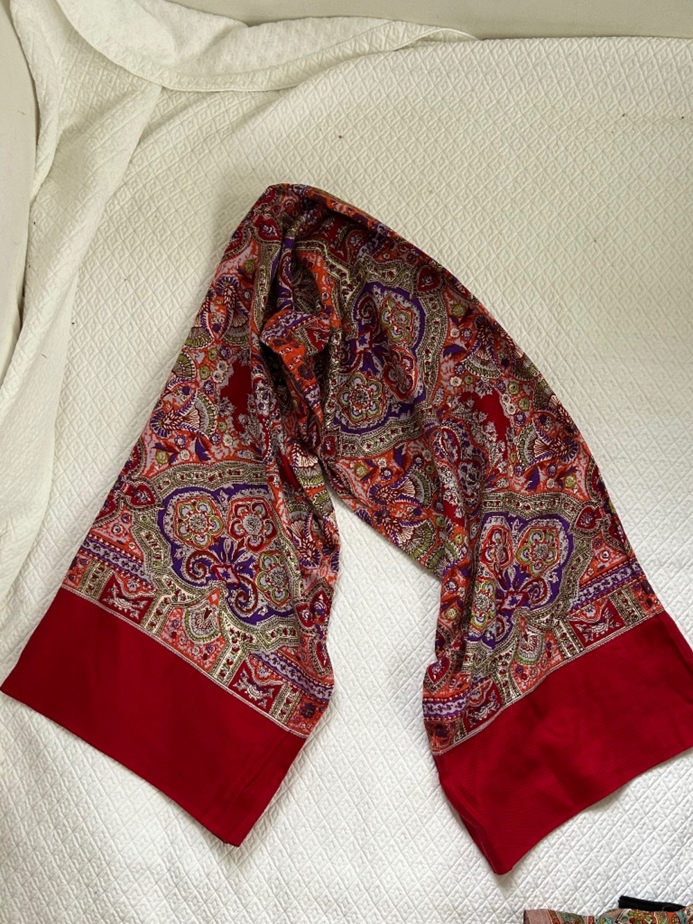 oilily vintage classic red paisley scarf